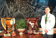 Hangklip grade 12 pupil Jordan Warren receive awards